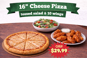 16” Pizza Salad & Wings Deal