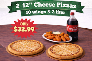 2 12" Cheese Wings & 2 Liter Deal