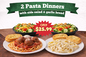2 Pasta Dinner Deal